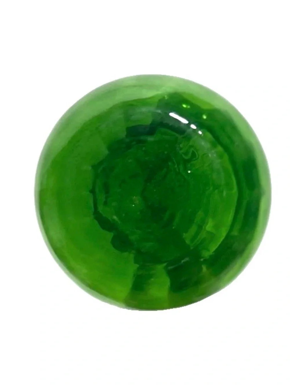 Vintage Green Art Glass Bud Vase 6” Hand Blown Scalloped Rim Mid Century MCM